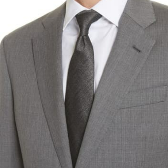 Emporio Armani Trim Fit Sharkskin Wool Suit - Picture 2 of 6